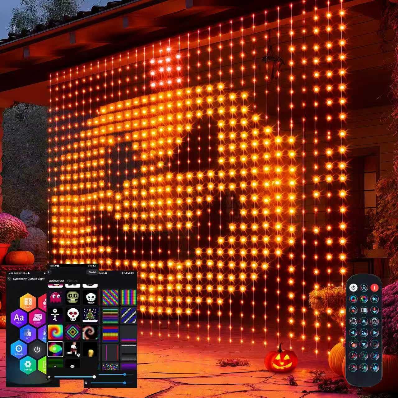 Smart Curtain Lights 6.6 x 6.6 ft, 400 LED, Colour Changing