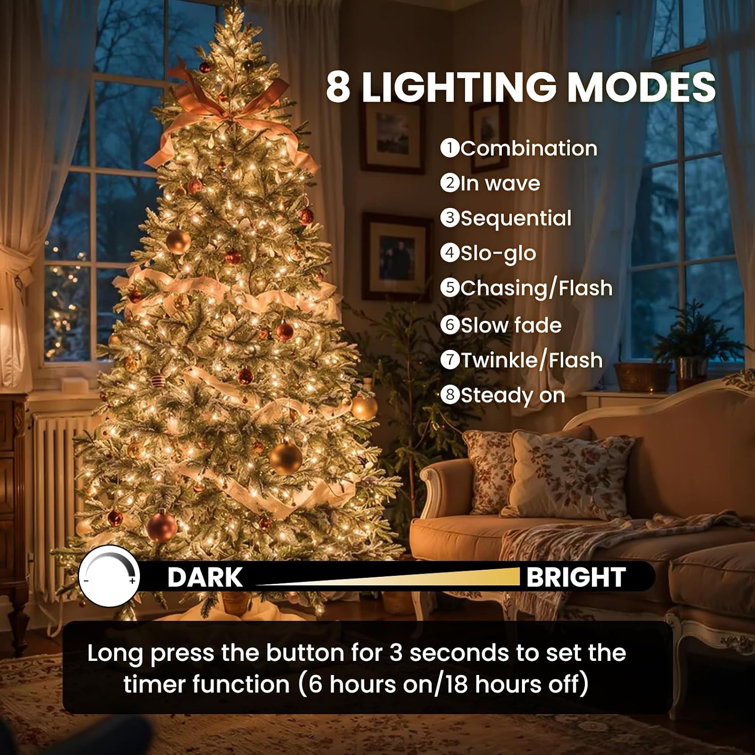 Warm White Fairy Lights 75 ft, 1000 LED, Plug In with Remote and Timer
