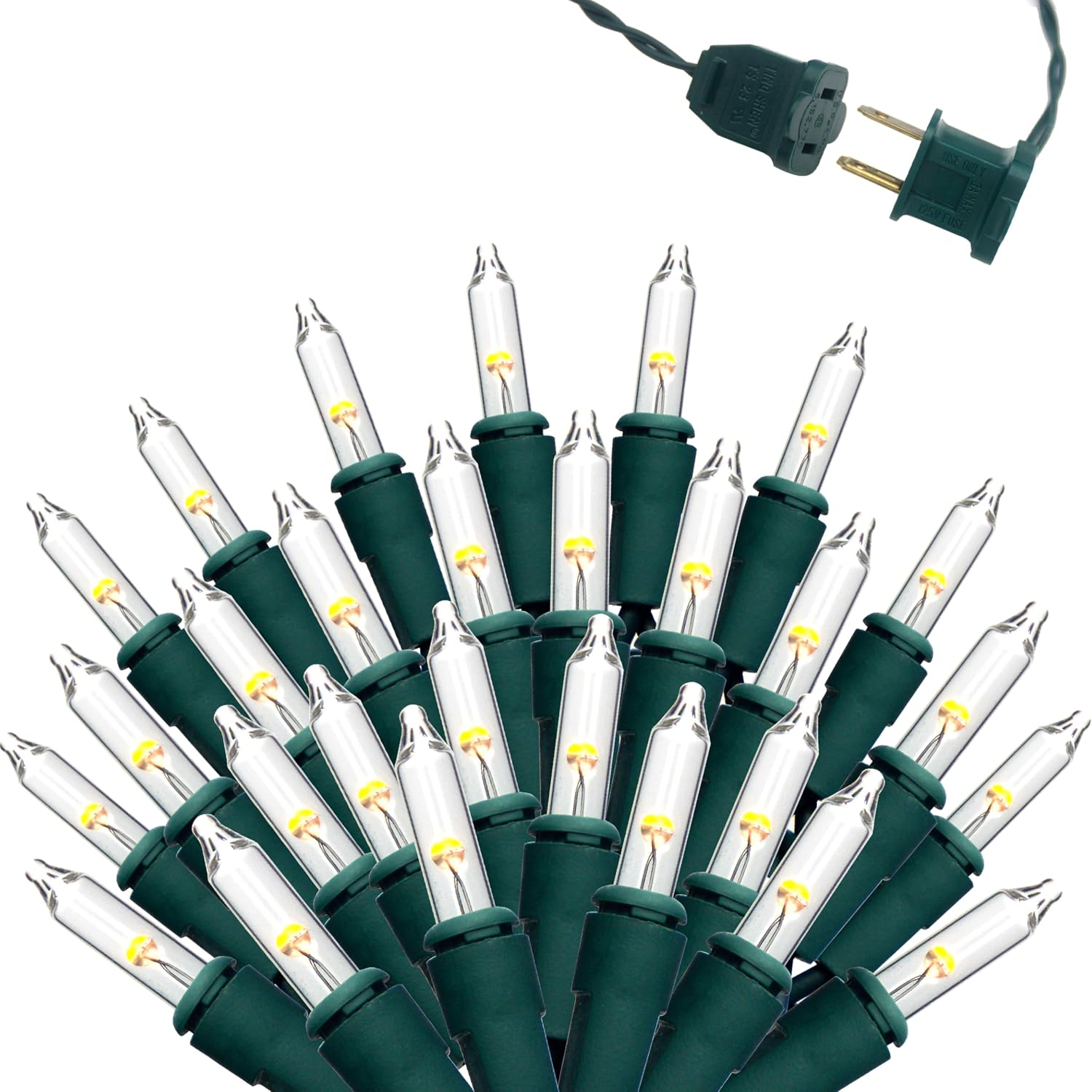 Warm White String Lights 35 ft, 100 LED, Green Wire